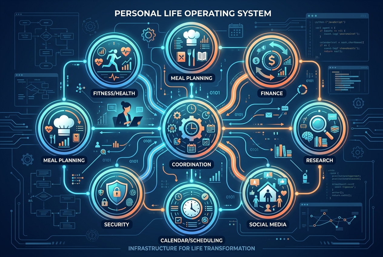 8+ AI agents coordinating Mike's daily life workflow