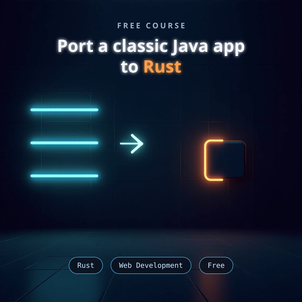 Diagram of JPetStore's Java layer stack collapsing into a single Rust binary