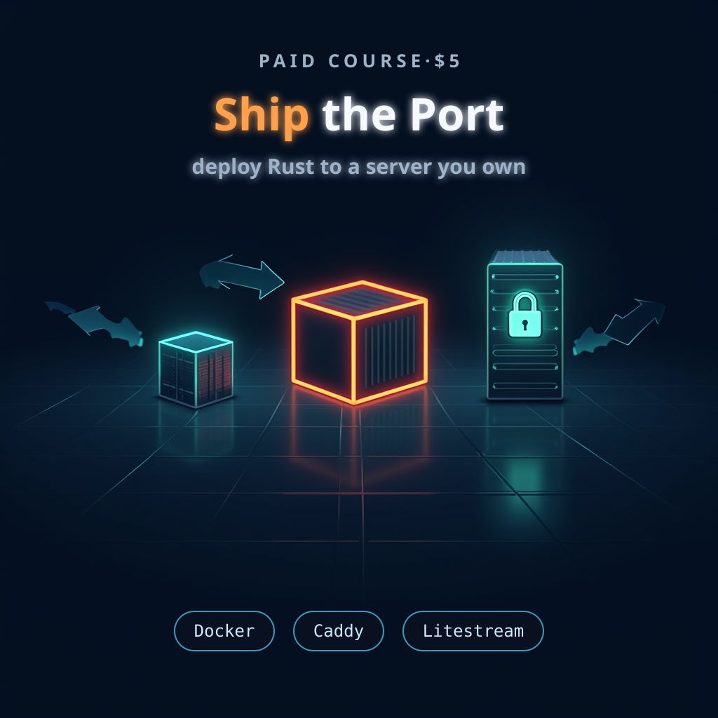 Diagram of a glowing binary crate loading onto a container ship bound for a server with a padlock